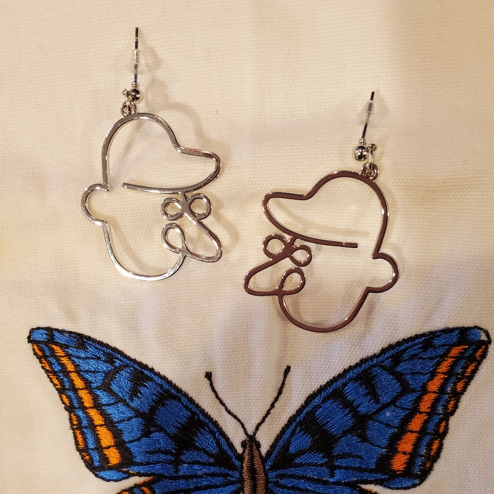 🙏 UNBRANDED Abstract art statement face dangle drop earrings